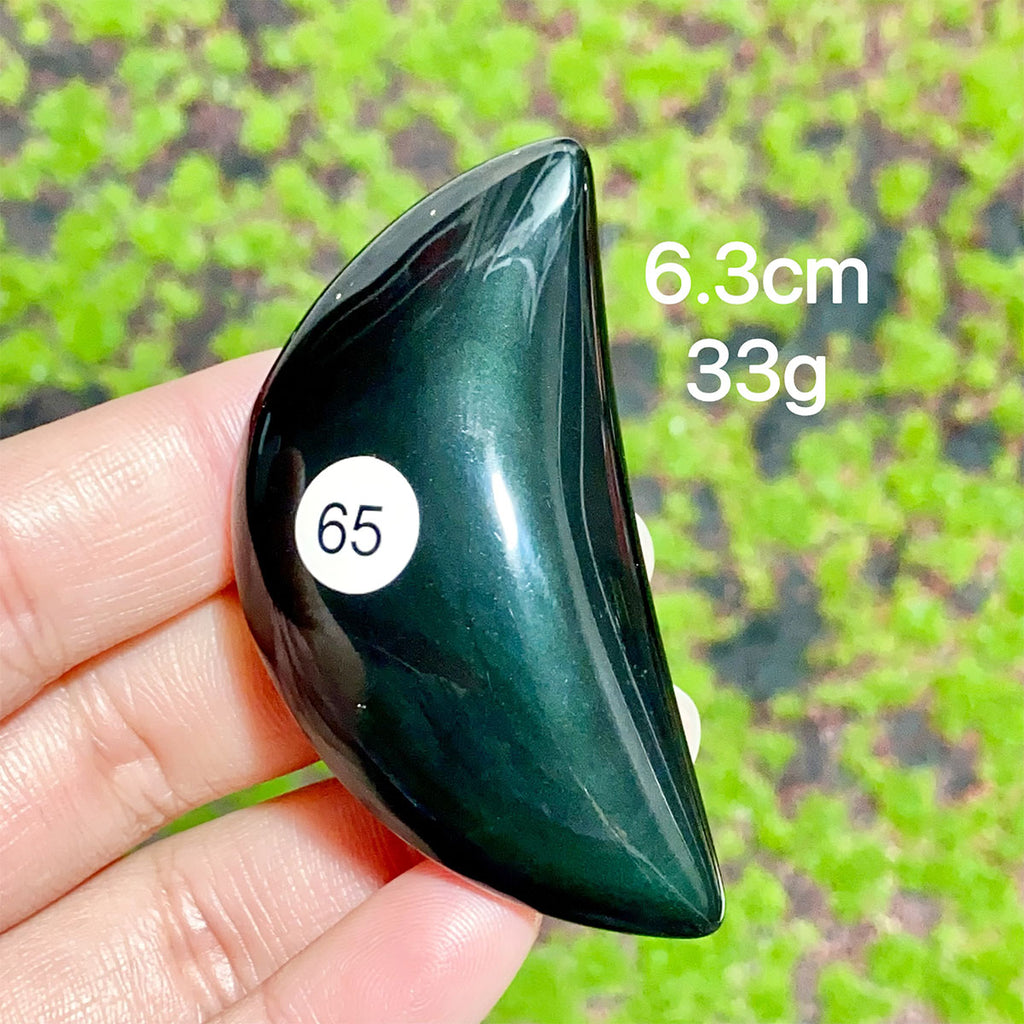 Natural Crystal Rainbow Obsidian Plam Moon