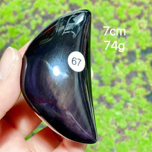 Load image into Gallery viewer, Natural Crystal Rainbow Obsidian Plam Moon