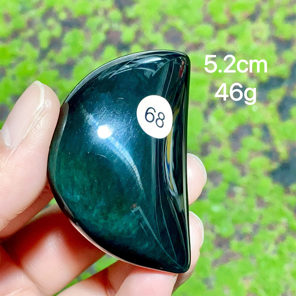 Natural Crystal Rainbow Obsidian Plam Moon