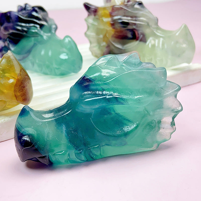 Fluorite Dragon Head Carvings