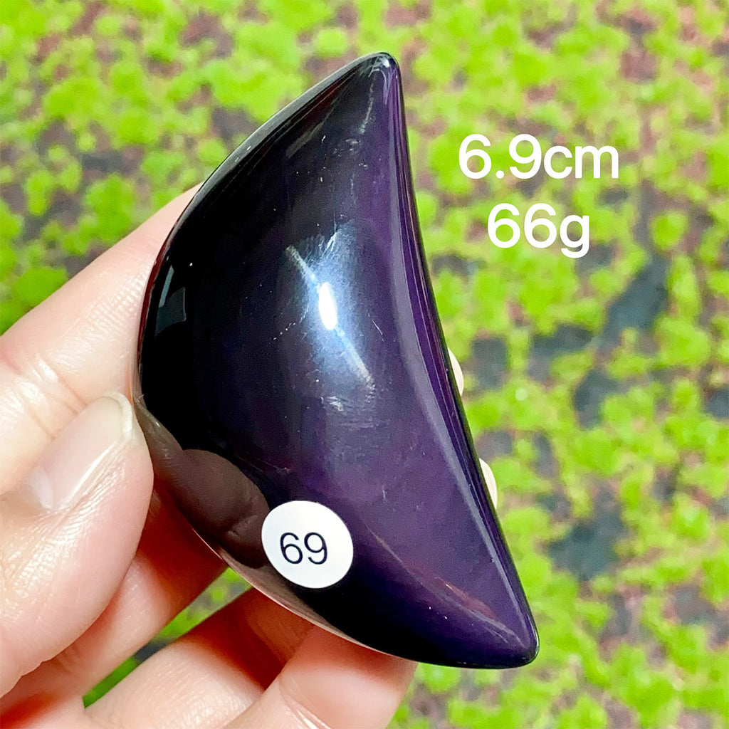 Natural Crystal Rainbow Obsidian Plam Moon