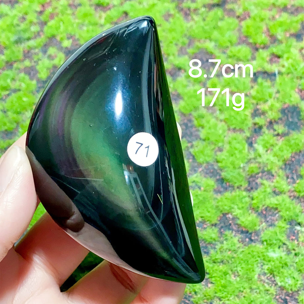 Natural Crystal Rainbow Obsidian Plam Moon