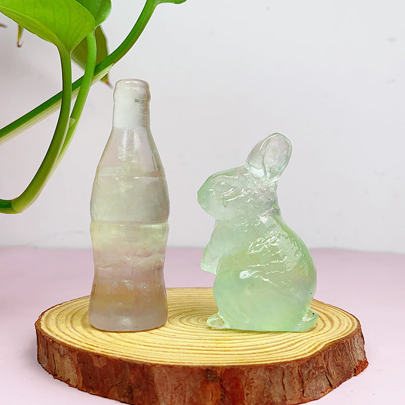 Fluorite Bunny Bottle Carvings