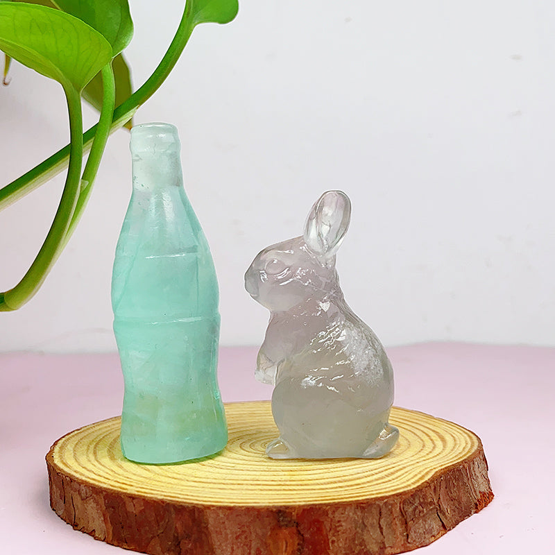 Fluorite Bunny Bottle Carvings