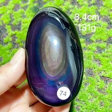 Load image into Gallery viewer, Natural Crystal Rainbow Obsidian Plam Moon