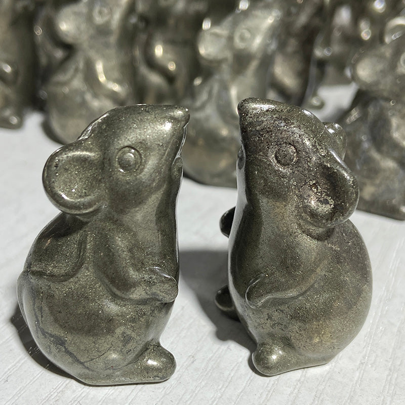 Cute Pyrite Bunny Carvings