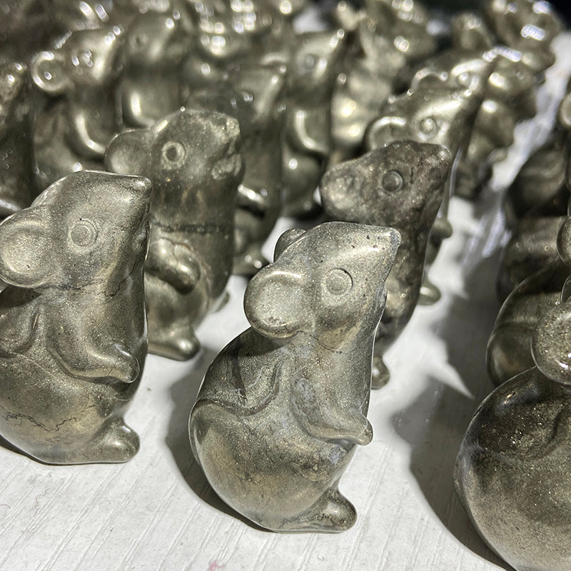 Cute Pyrite Bunny Carvings