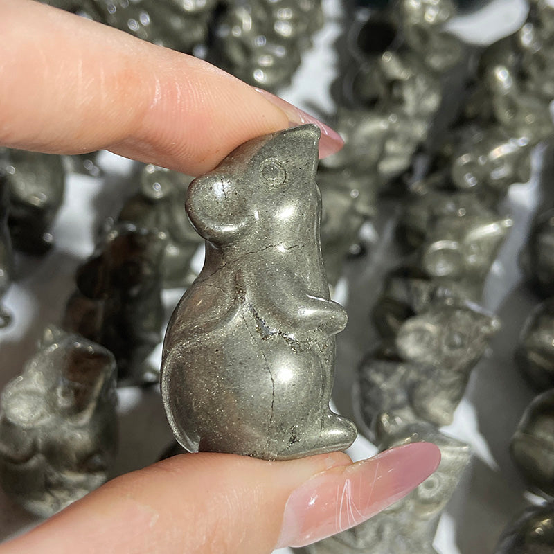 Cute Pyrite Bunny Carvings