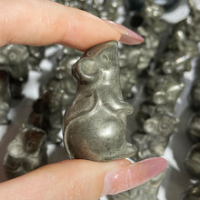 Load image into Gallery viewer, Cute Pyrite Bunny Carvings