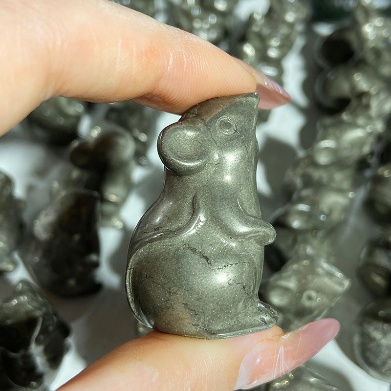 Cute Pyrite Bunny Carvings