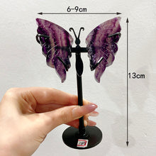 Load image into Gallery viewer, Beautiful Fluorite Butterfly Wings Carving Set (small size)