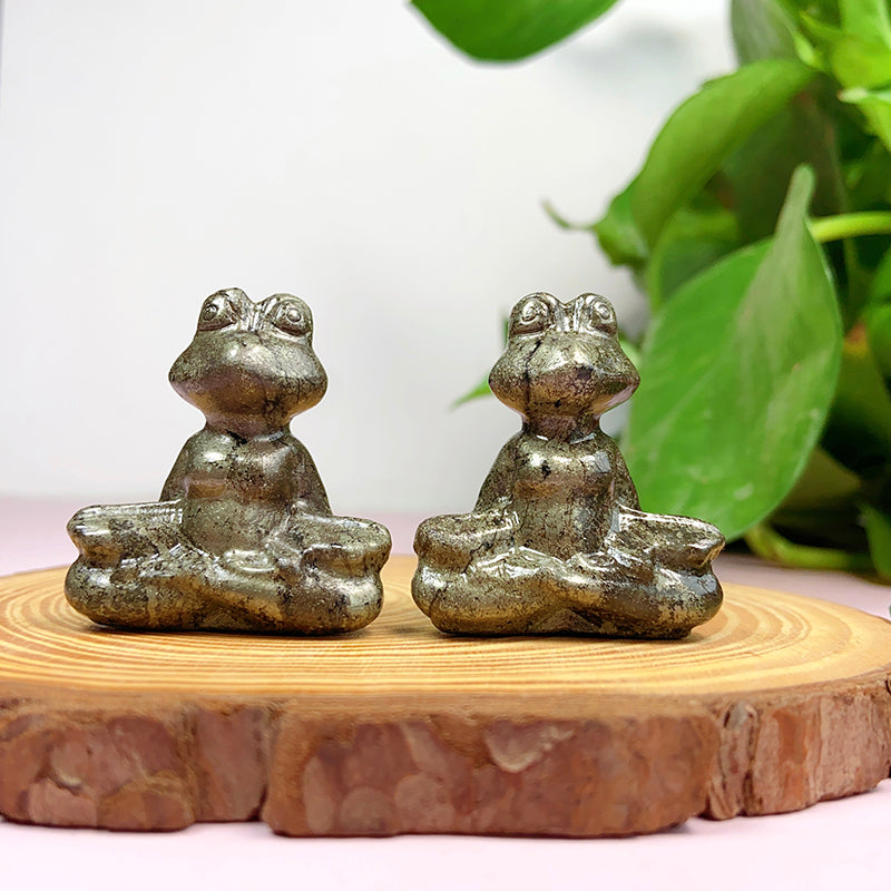 Cute Pyrite Different Styles Carvings (Frog/ Wolf/ Balloon Dog/ Boy/ Girl)