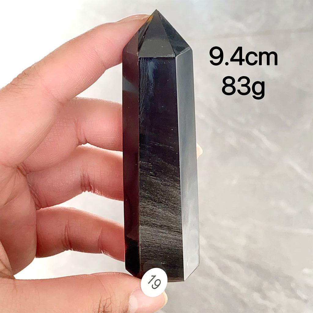 Natural Silver Obsidian Crystal Tower