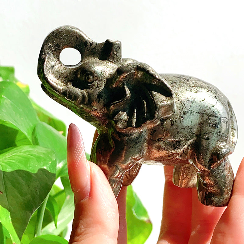 Fluorite Elephant Fluorite Bear Pyrite Elephant Pyrite Bear Carvings