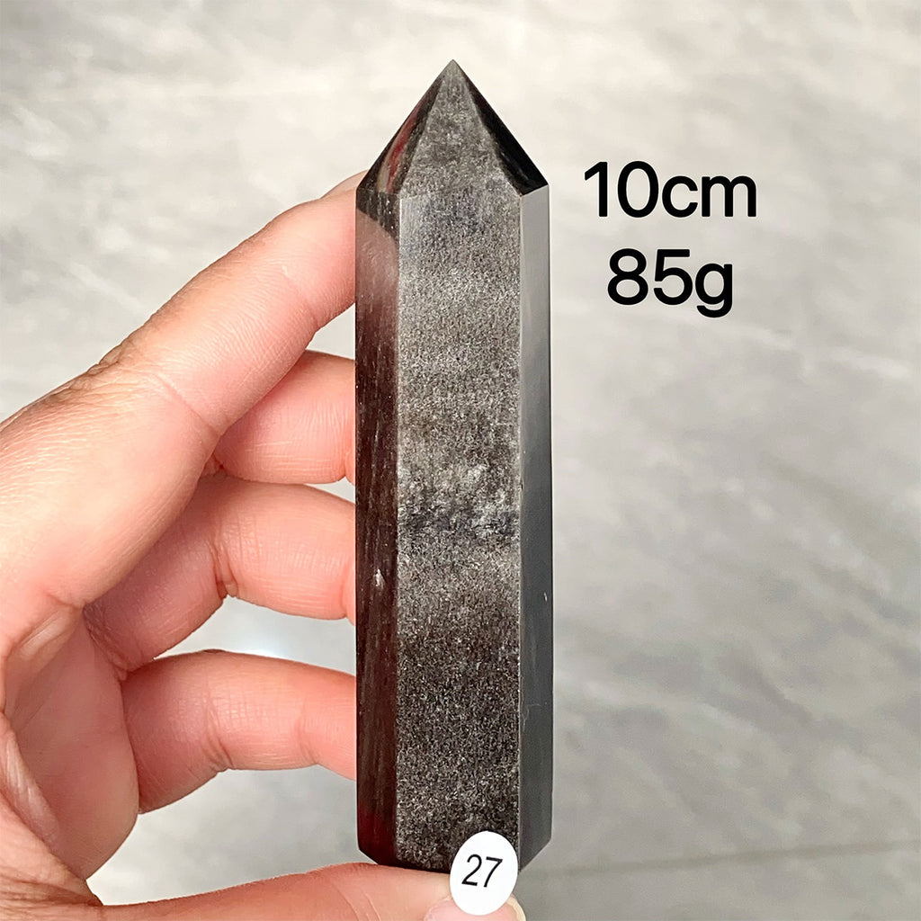 Natural Silver Obsidian Crystal Tower