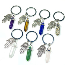 Load image into Gallery viewer, Different Materials Crystal Keyring (Yellow Tiger Eye &amp; Clear Quartz &amp; Amethyst &amp; Green Aventuurine &amp; Dalmation）