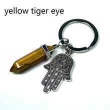 Load image into Gallery viewer, Different Materials Crystal Keyring (Yellow Tiger Eye &amp; Clear Quartz &amp; Amethyst &amp; Green Aventuurine &amp; Dalmation）