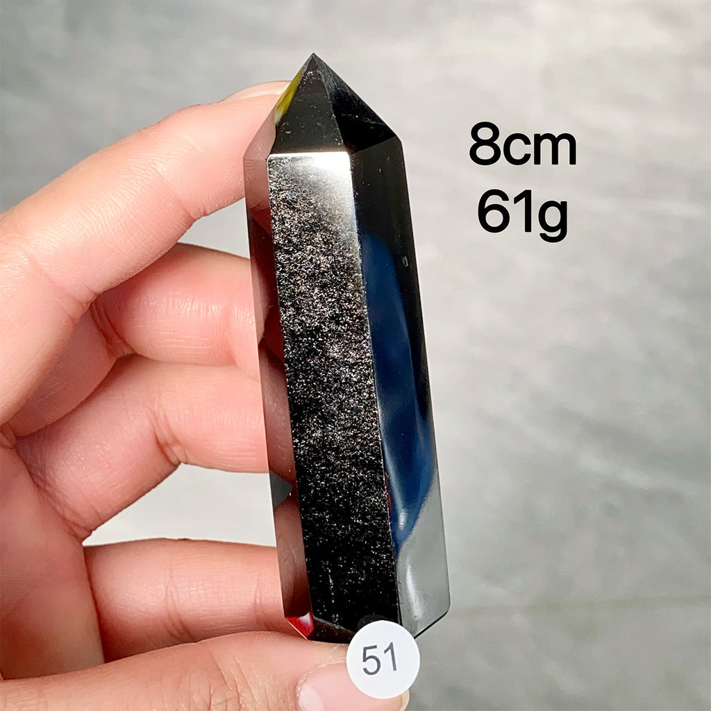 Natural Silver Obsidian Crystal Tower