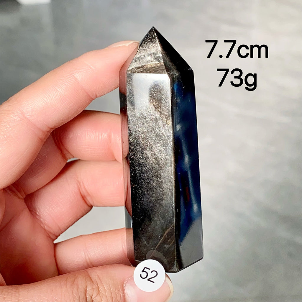 Natural Silver Obsidian Crystal Tower