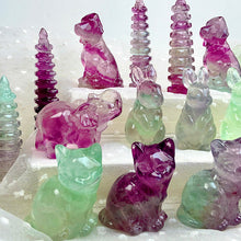 Load image into Gallery viewer, Different Kinds dog/cat/Rabbit/elephant Fluorite Carvings