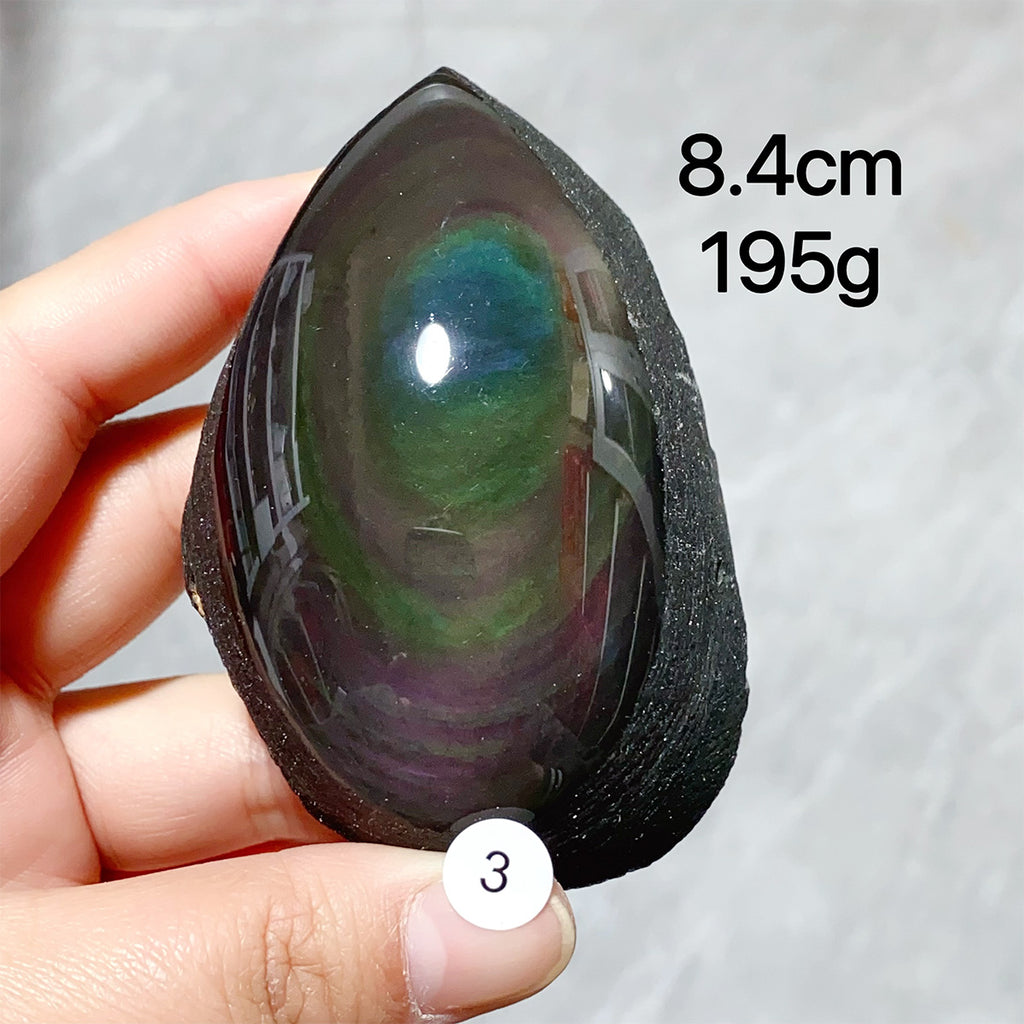 Natural Rainbow Obsidian Crystal Raw Stone