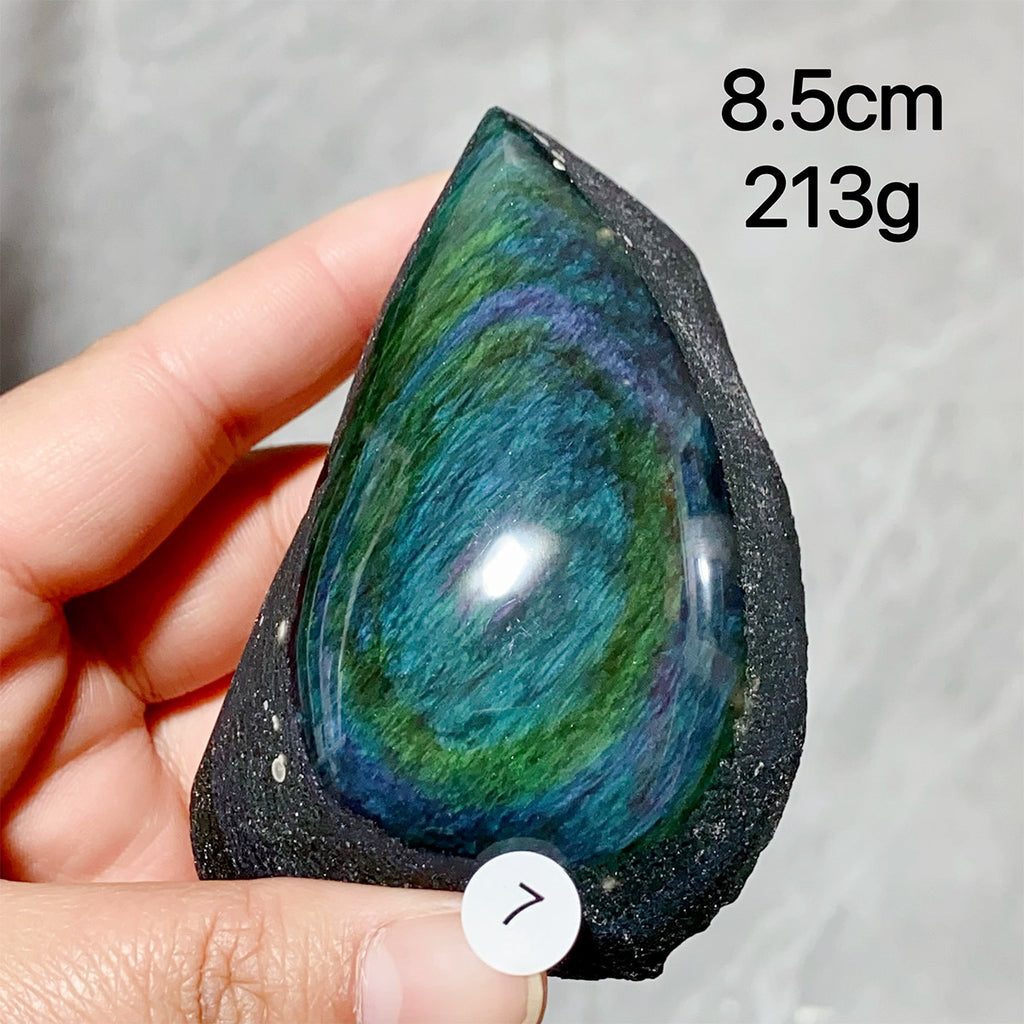 Natural Rainbow Obsidian Crystal Raw Stone