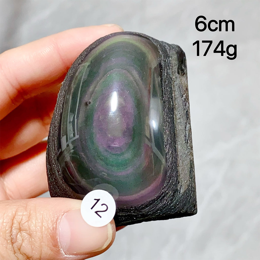 Natural Rainbow Obsidian Crystal Raw Stone