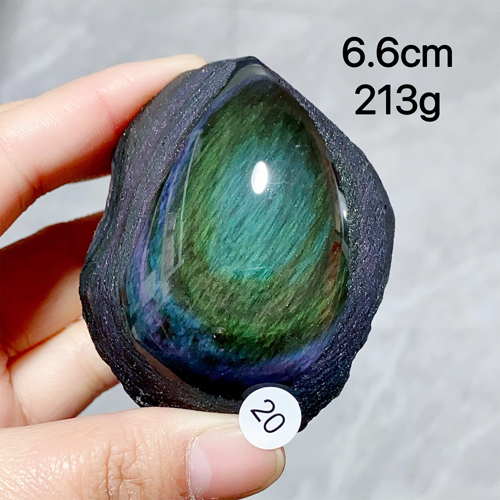 Natural Rainbow Obsidian Crystal Raw Stone