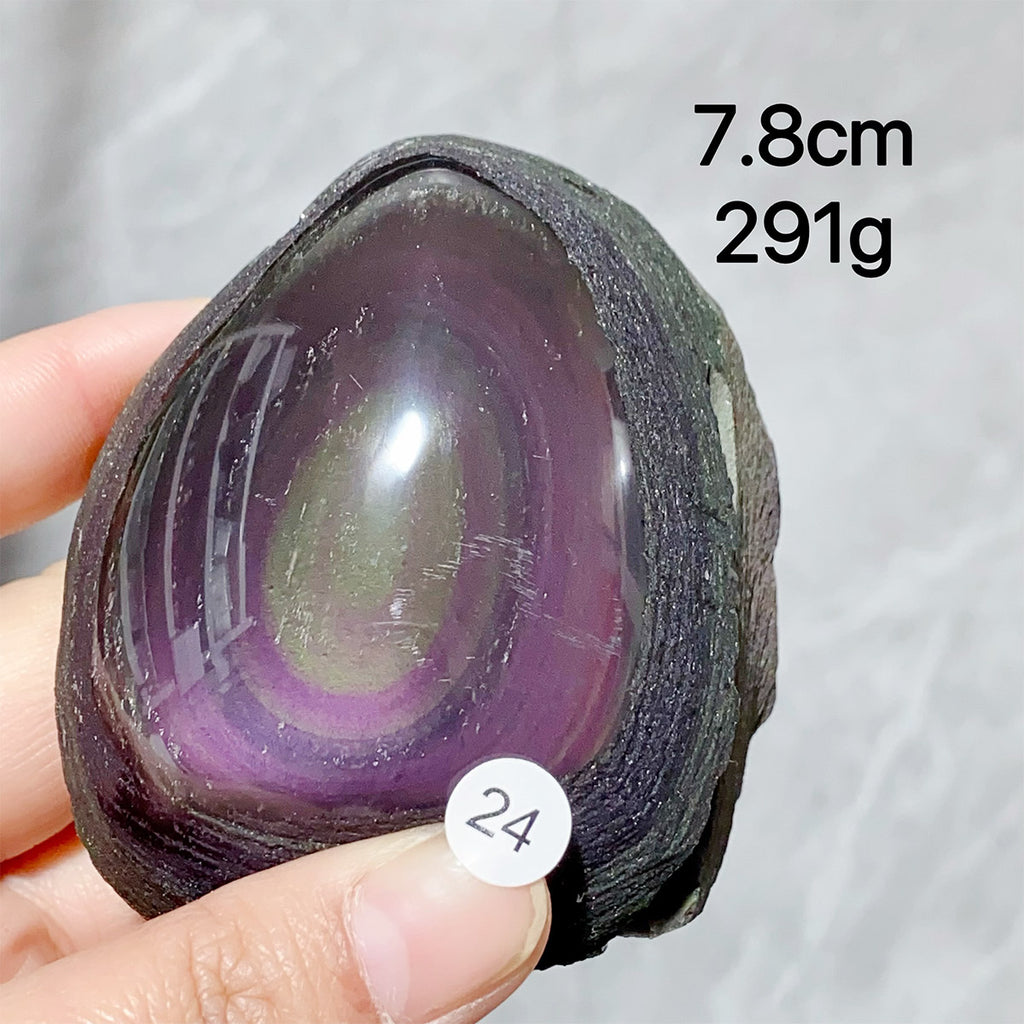 Natural Rainbow Obsidian Crystal Raw Stone