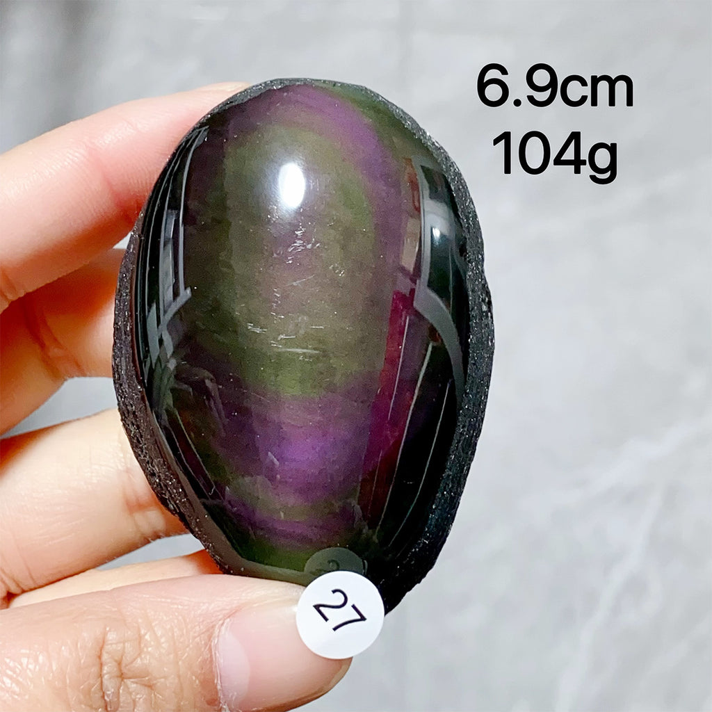 Natural Rainbow Obsidian Crystal Raw Stone