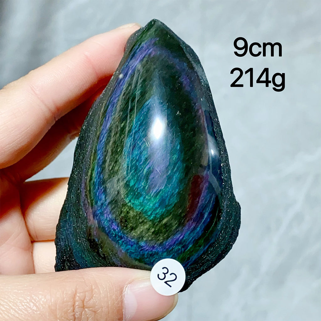 Natural Rainbow Obsidian Crystal Raw Stone