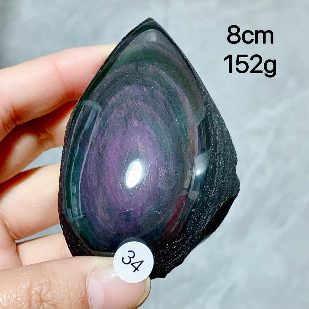 Natural Rainbow Obsidian Crystal Raw Stone