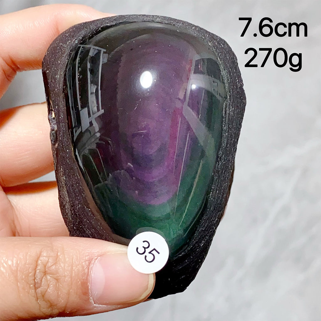 Natural Rainbow Obsidian Crystal Raw Stone