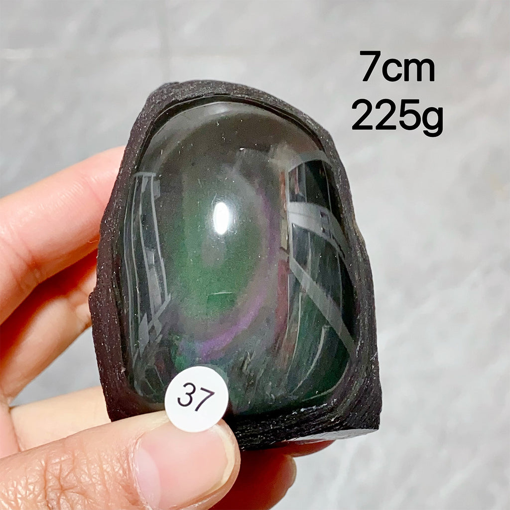 Natural Rainbow Obsidian Crystal Raw Stone