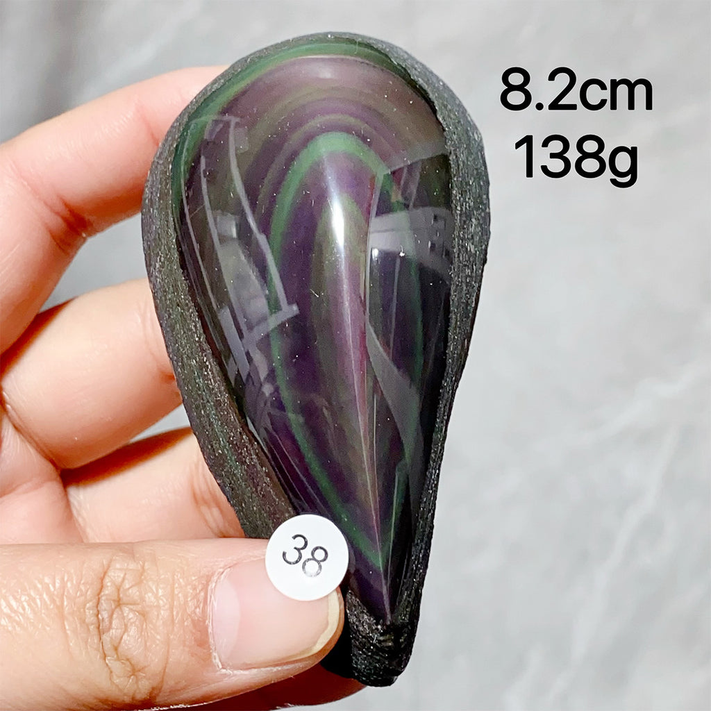 Natural Rainbow Obsidian Crystal Raw Stone