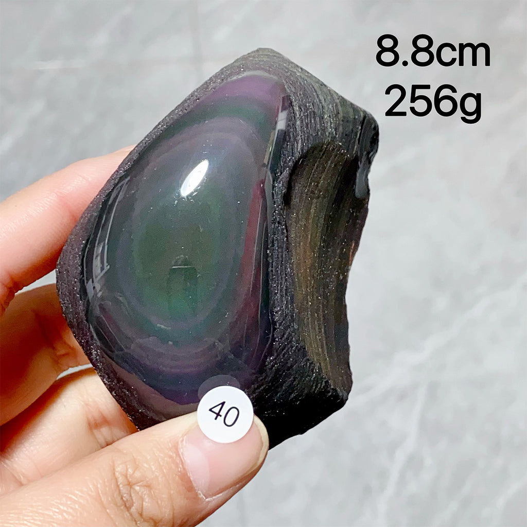 Natural Rainbow Obsidian Crystal Raw Stone