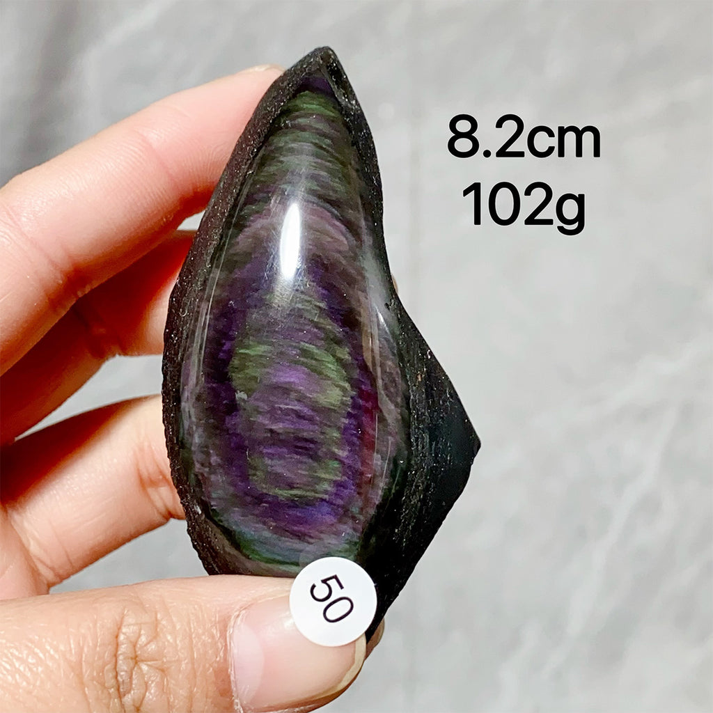 Natural Rainbow Obsidian Crystal Raw Stone