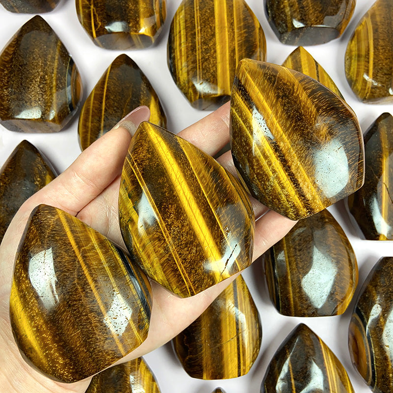 Yellow Tiger Eye Water Drop/ Flame