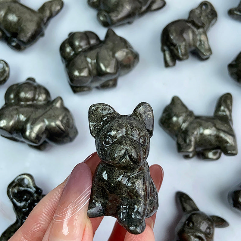 Cute Pyrite Carvings ( bulbasaur / elephant / bulldog / cat / pikachu )