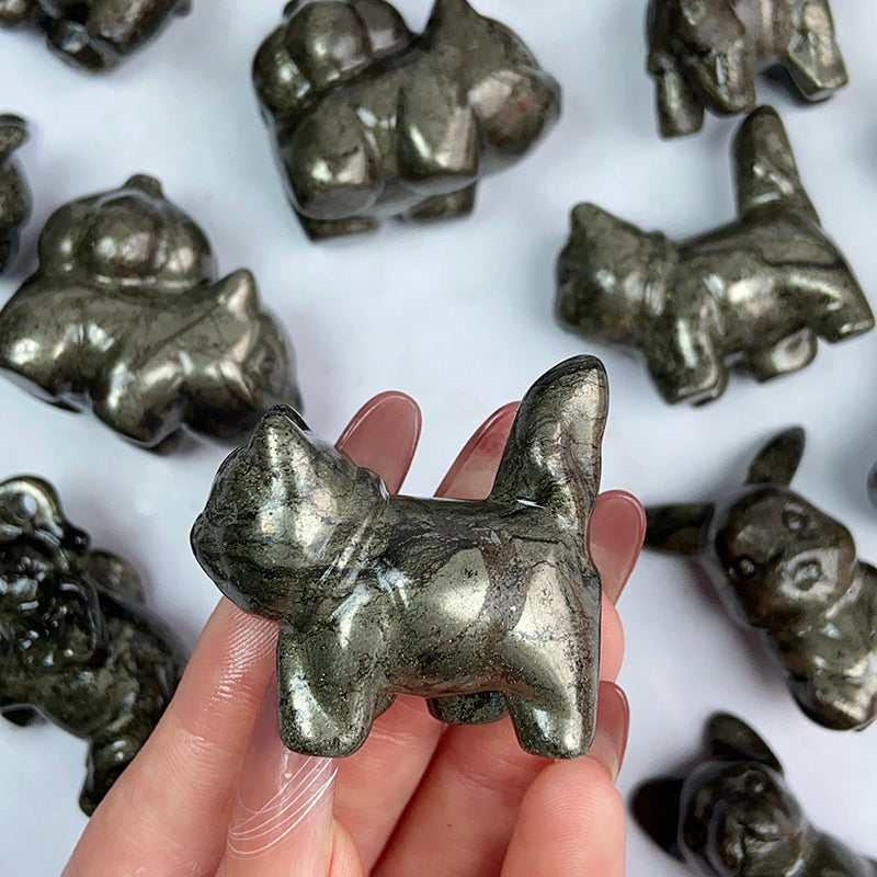 Cute Pyrite Carvings ( bulbasaur / elephant / bulldog / cat / pikachu )