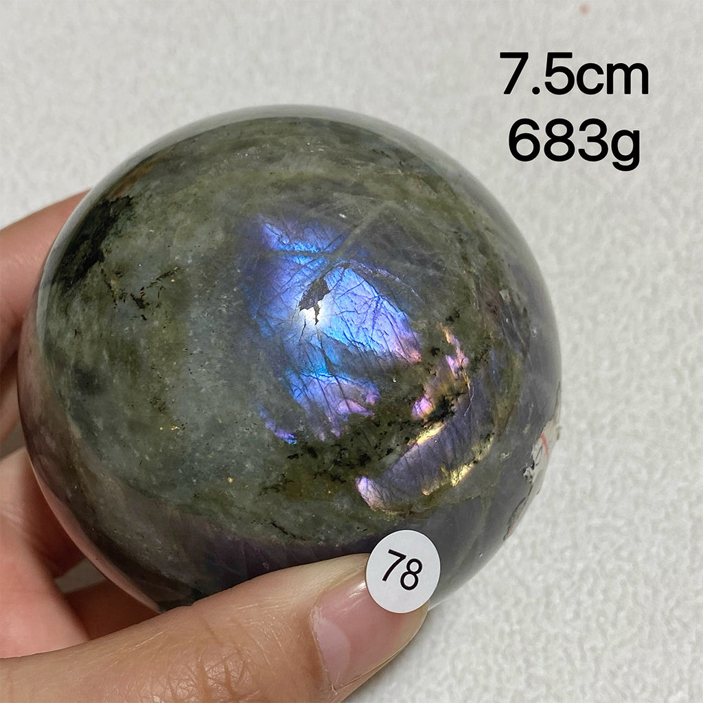 Natural Purple Light Labradorite Ccrystal Ssphere