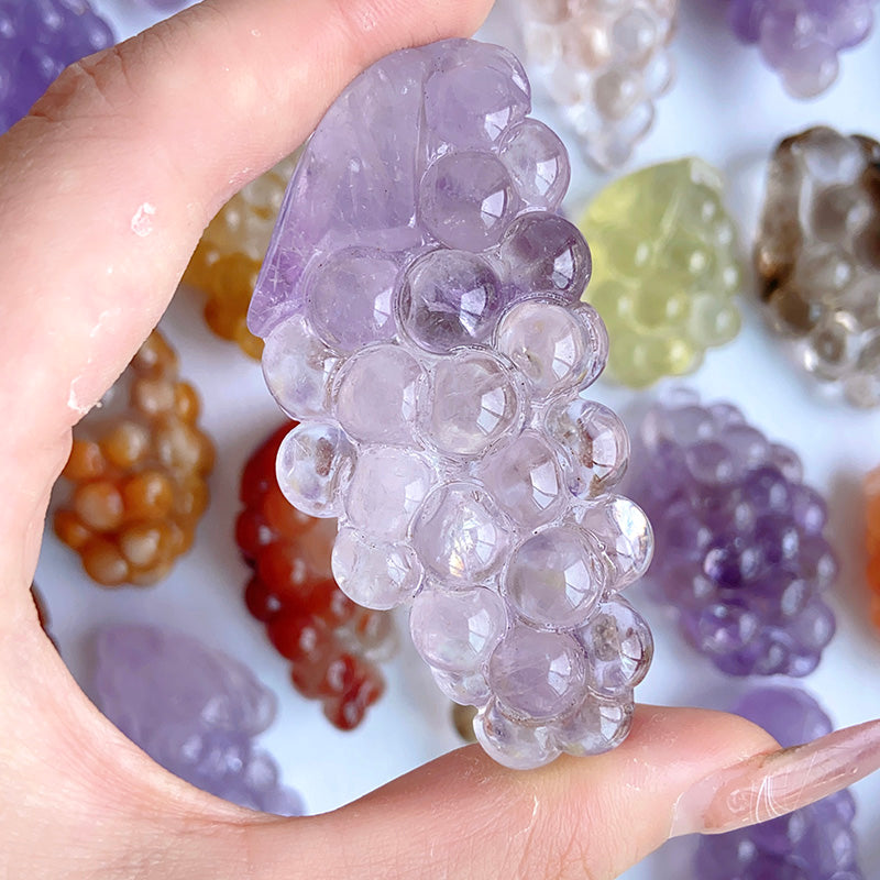 Different Material Grape Carvings ( Amethyst/ Tangerine Quartz)