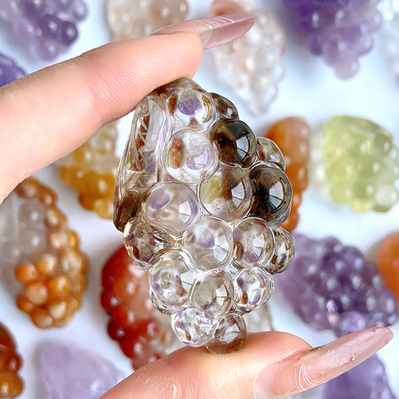 Different Material Grape Carvings ( Amethyst/ Tangerine Quartz)