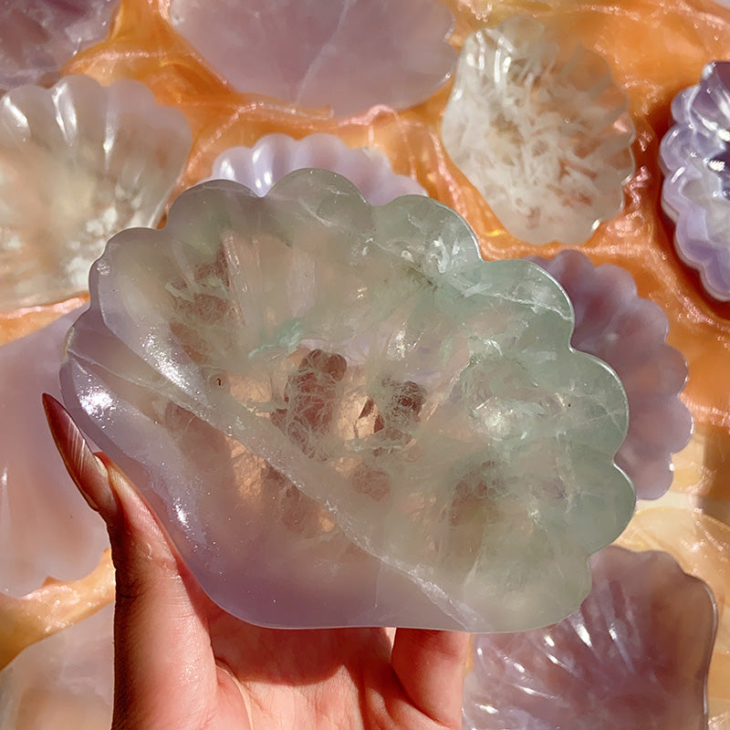 Natural Fluorite Shell Bowls