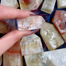 Load image into Gallery viewer, Honey Calcite With Fire Quartz Tower/Point