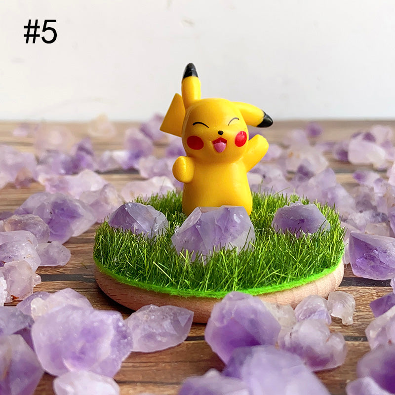 Cute Pikachu With Lavender Amethyst Stone Free Form