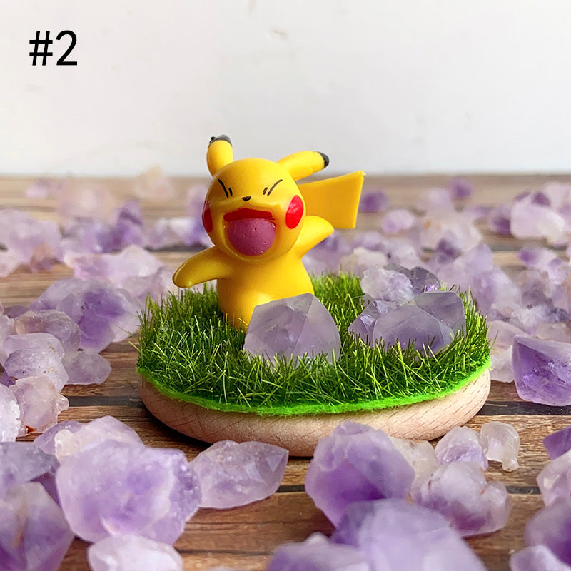 Cute Pikachu With Lavender Amethyst Stone Free Form