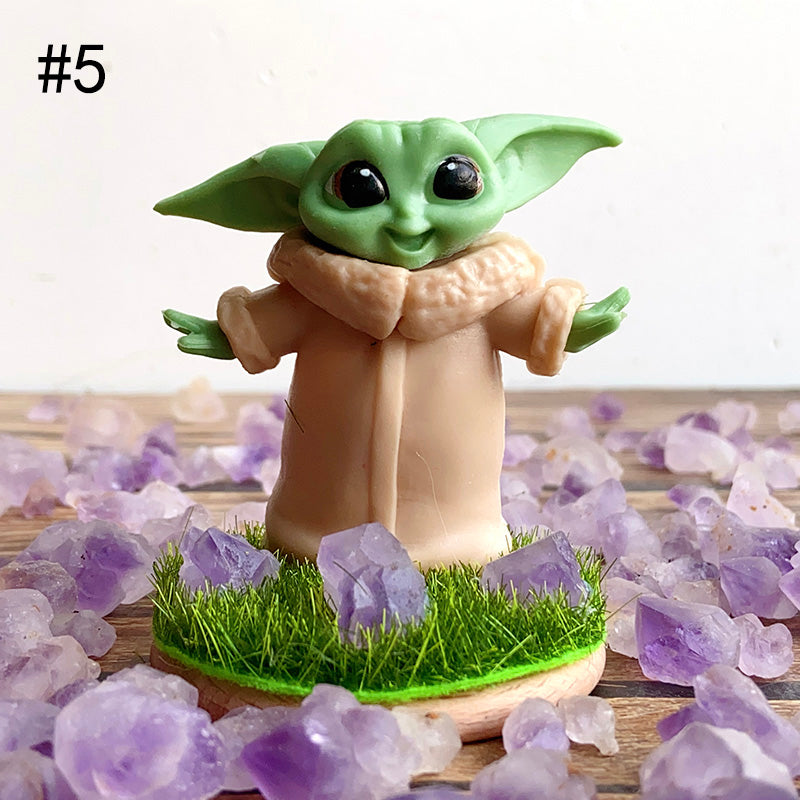 Cute Baby Yoda With Lavender Amethyst Stone Free Form