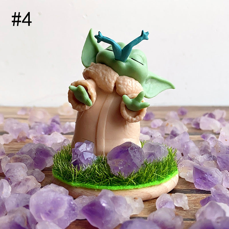 Cute Baby Yoda With Lavender Amethyst Stone Free Form