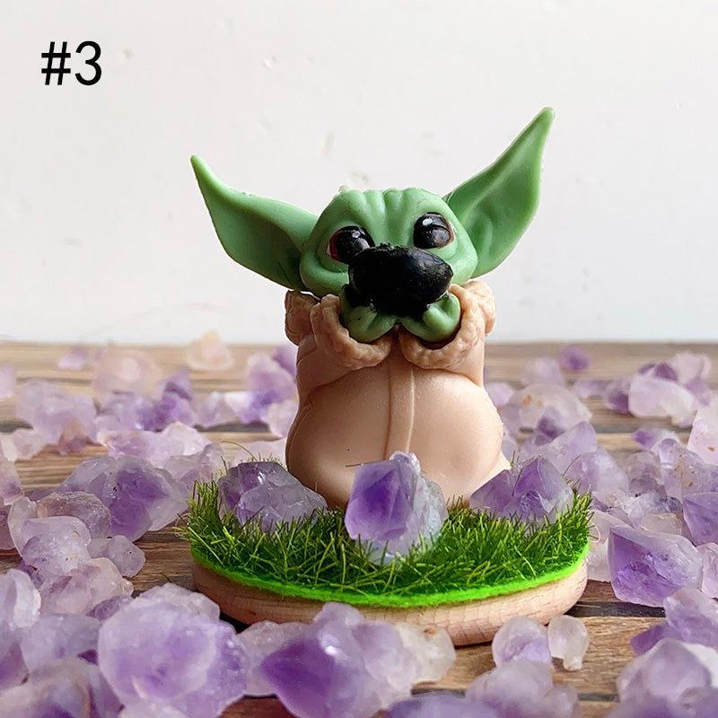 Cute Baby Yoda With Lavender Amethyst Stone Free Form